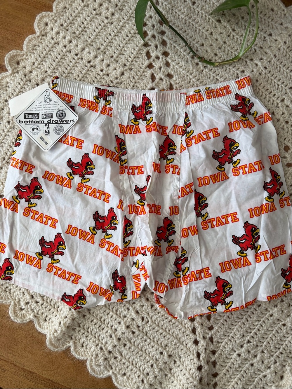 Vintage 90s Iowa State Cyclones Logo Boxer Shorts NEVER WORN - Picture 7 of 7